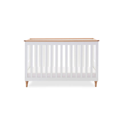 Orla Cot Bed - White with Oak Trim & Feet