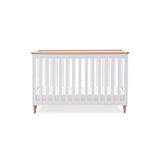 Orla Cot Bed - White with Oak Trim & Feet
