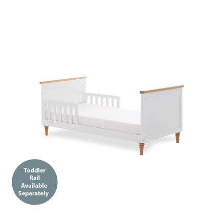 Orla Cot Bed - White with Oak Trim & Feet