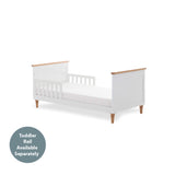 Orla Cot Bed - White with Oak Trim & Feet