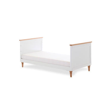 Orla Cot Bed - White with Oak Trim & Feet