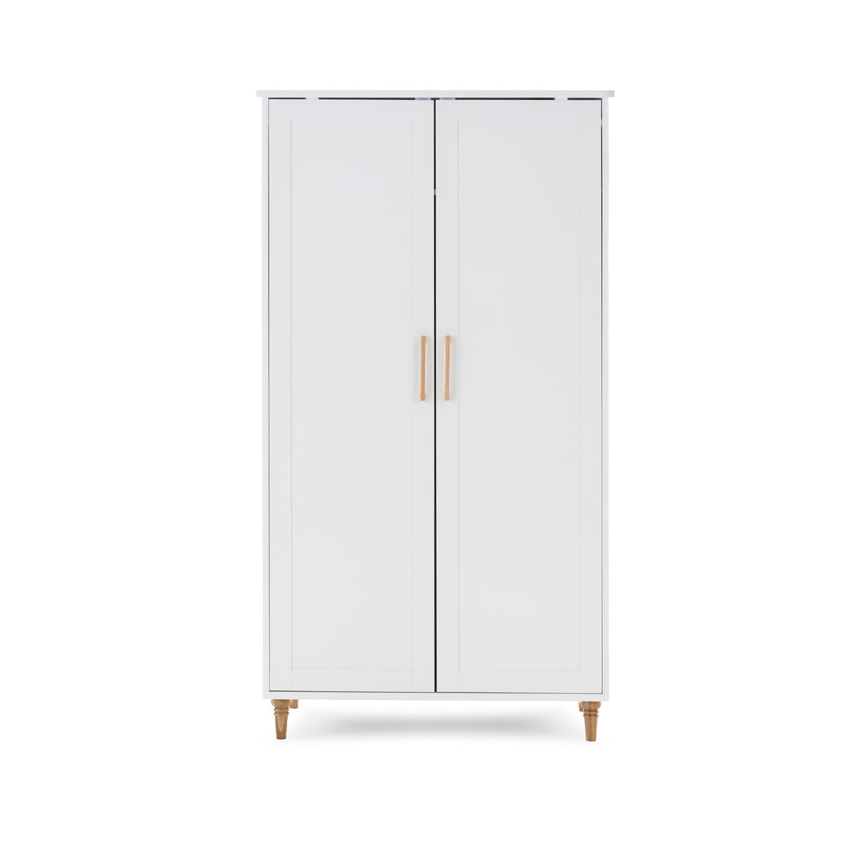 Orla Double Wardrobe - White with Oak Trim