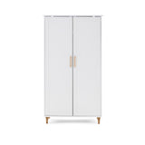 Orla Double Wardrobe - White with Oak Trim