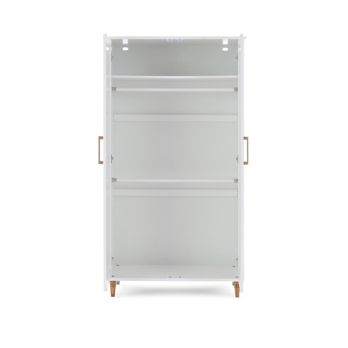 Orla Double Wardrobe - White with Oak Trim