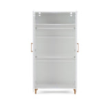 Orla Double Wardrobe - White with Oak Trim