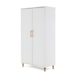 Orla Double Wardrobe - White with Oak Trim