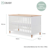 Orla 3 Piece Nursery Furniture Set - White with Oak Trim