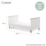 Orla 3 Piece Nursery Furniture Set - White with Oak Trim