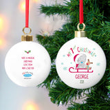 Tiny Tatty - Personalised My 1st Christmas Sleigh Bauble
