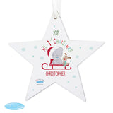 Tiny Tatty - Personalised My 1st Christmas Sleigh Star Decoration