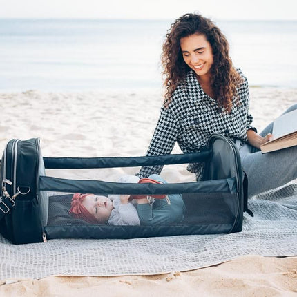 Baby Travel Crib Changing Bag - Chelsea Black - POD ®