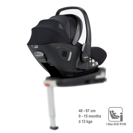 Mimi i-Size Travel System with Pecan Car Seat & ISOFIX Base - Silver