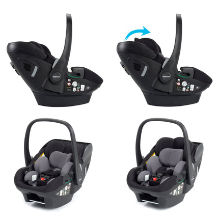 Mimi i-Size Travel System with Pecan Car Seat & ISOFIX Base - Silver