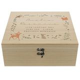 Personalised Wooden Large Keepsake Box - Woodland Animal