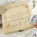 Personalised Wooden Large Keepsake Box - Woodland Animal