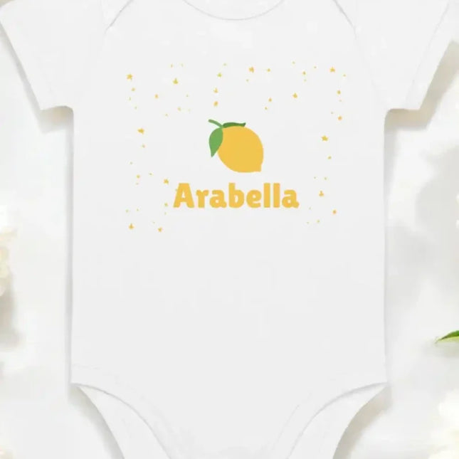 Custom Lemon Bodysuit In White