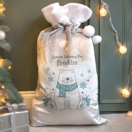 Polar Bear Christmas Sack - Personalised