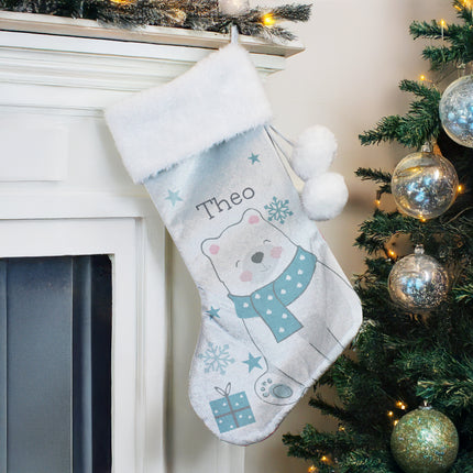 Polar Bear Christmas Stocking - Personalised