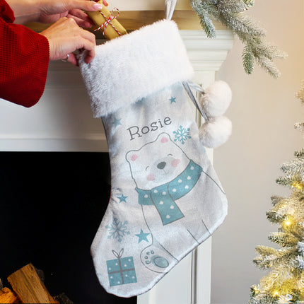 Polar Bear Christmas Stocking - Personalised