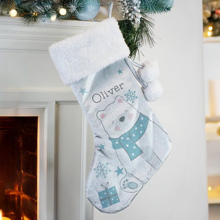 Polar Bear Christmas Stocking - Personalised
