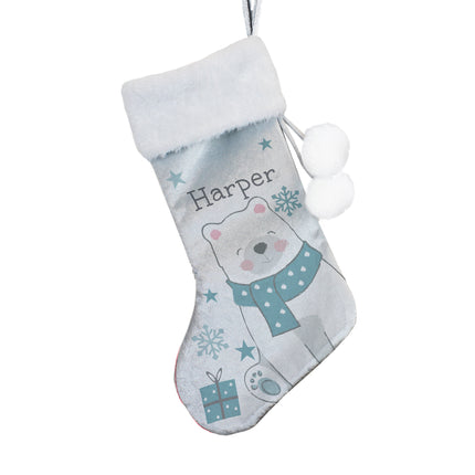 Polar Bear Christmas Stocking - Personalised