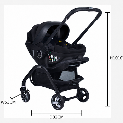 For Your Little One Qubi Infant Car Seat Stroller - Eclipse Black