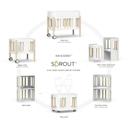 6 in 1 Multifunctional Crib, Cot and beyond