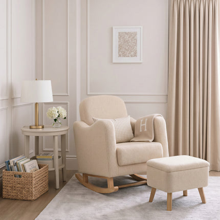 Soother Nursing Rocking Chair with Footstool - Oat Ted