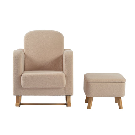 Soother Nursing Rocking Chair with Footstool - Oat Ted
