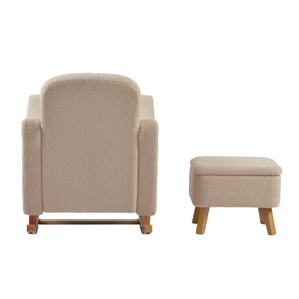 Soother Nursing Rocking Chair with Footstool - Oat Ted