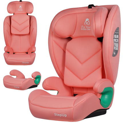 For Your Little One Stepup I-Size Belted 2/3 Car Seat Booster Seat - Blush Rose (4-12 Years)