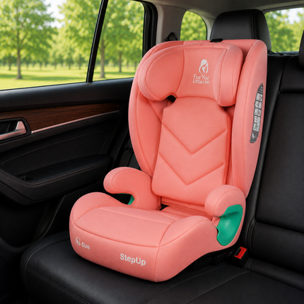 For Your Little One Stepup I-Size Isofix 2/3 Car Seat Booster Seat - Blush Rose (4-12 Years)
