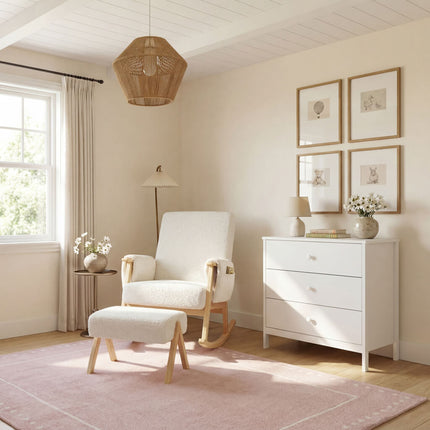 Storyteller Nursing Rocking Chair with Footstool - Off White Ted