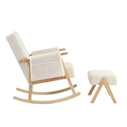 Storyteller Nursing Rocking Chair with Footstool - Off White Ted