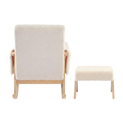 Storyteller Nursing Rocking Chair with Footstool - Off White Ted