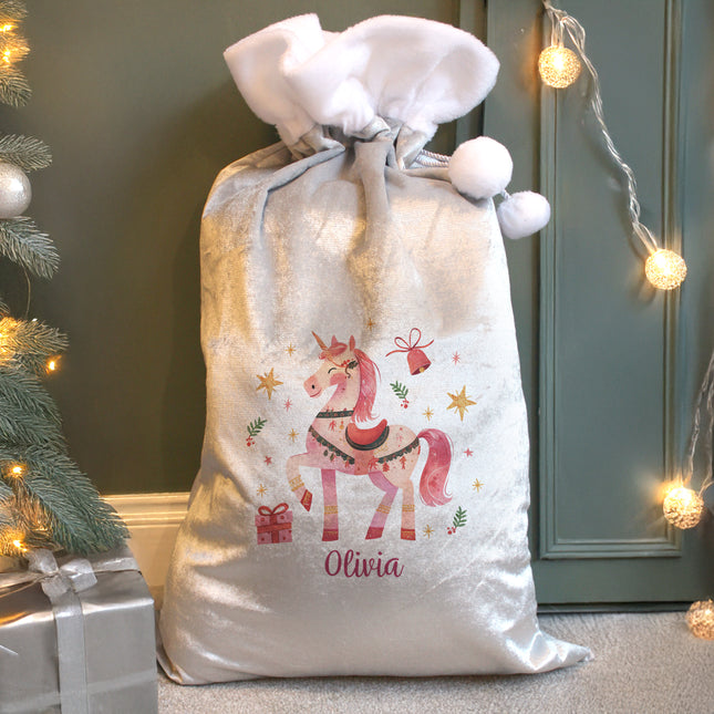 Unicorn Christmas Sack - Personalised