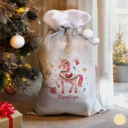 Unicorn Christmas Sack - Personalised
