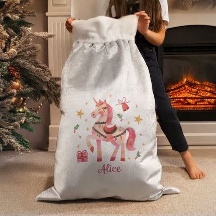 Unicorn Christmas Sack - Personalised