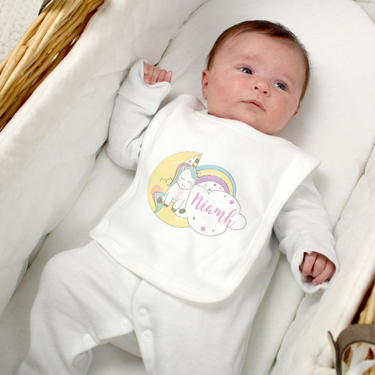 Unicorn Bib - Personalised | 0 - 3 Months