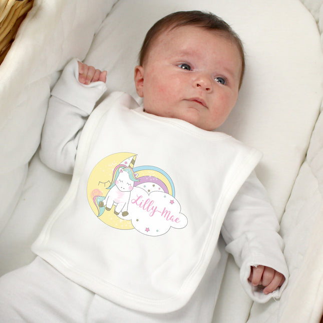 Unicorn Bib - Personalised | 0 - 3 Months