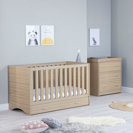 Veni 2 Piece Nursery Room Set + Drawer - Oak