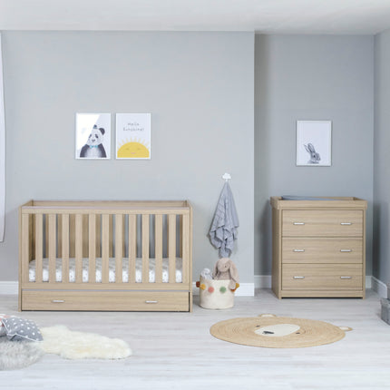 Veni 2 Piece Nursery Room Set + Drawer - Oak