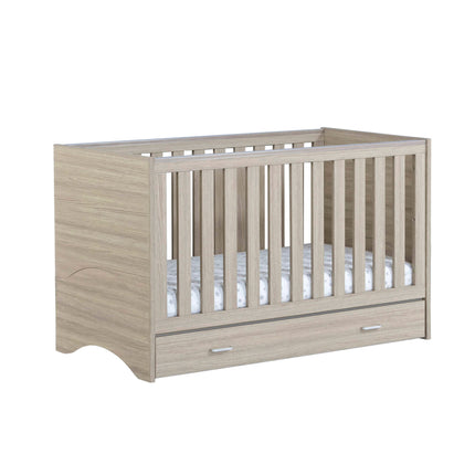 Veni Cot Bed + Drawer - Oak