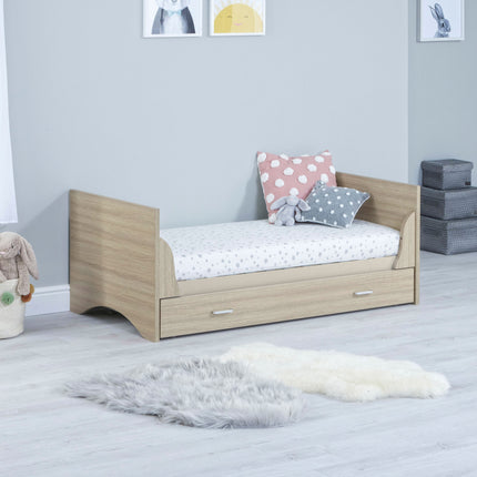 Veni Cot Bed + Drawer - Oak