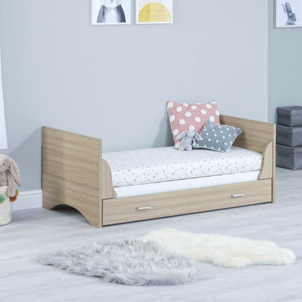 Veni Cot Bed + Drawer - White Oak