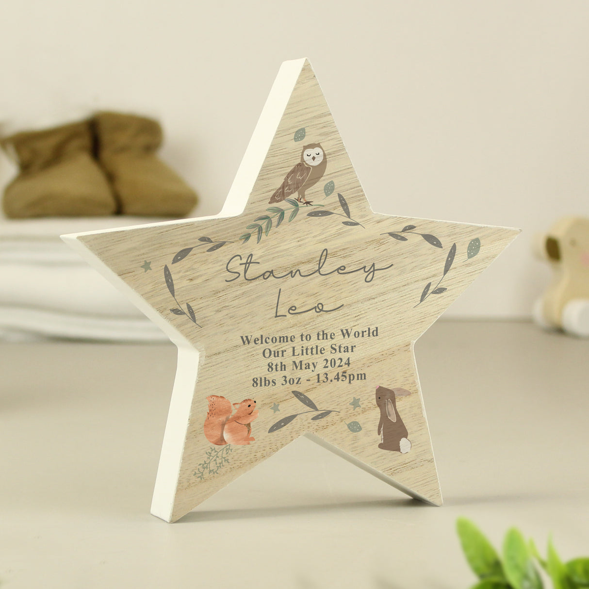 Personalised Naming Star - Woodland Animal