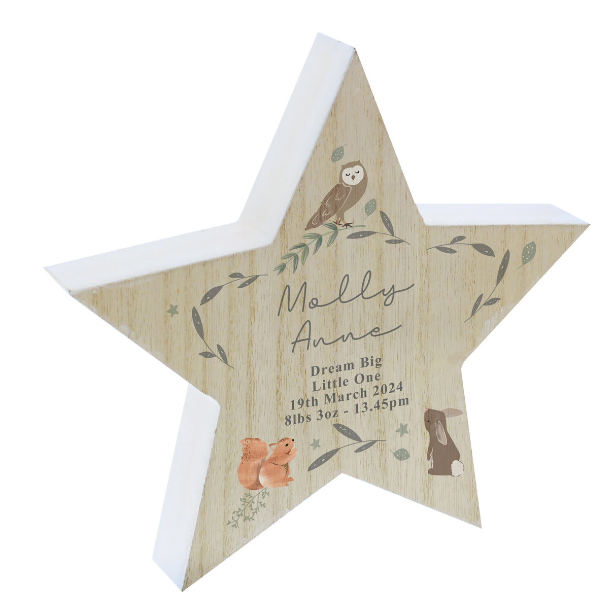 Personalised Naming Star - Woodland Animal