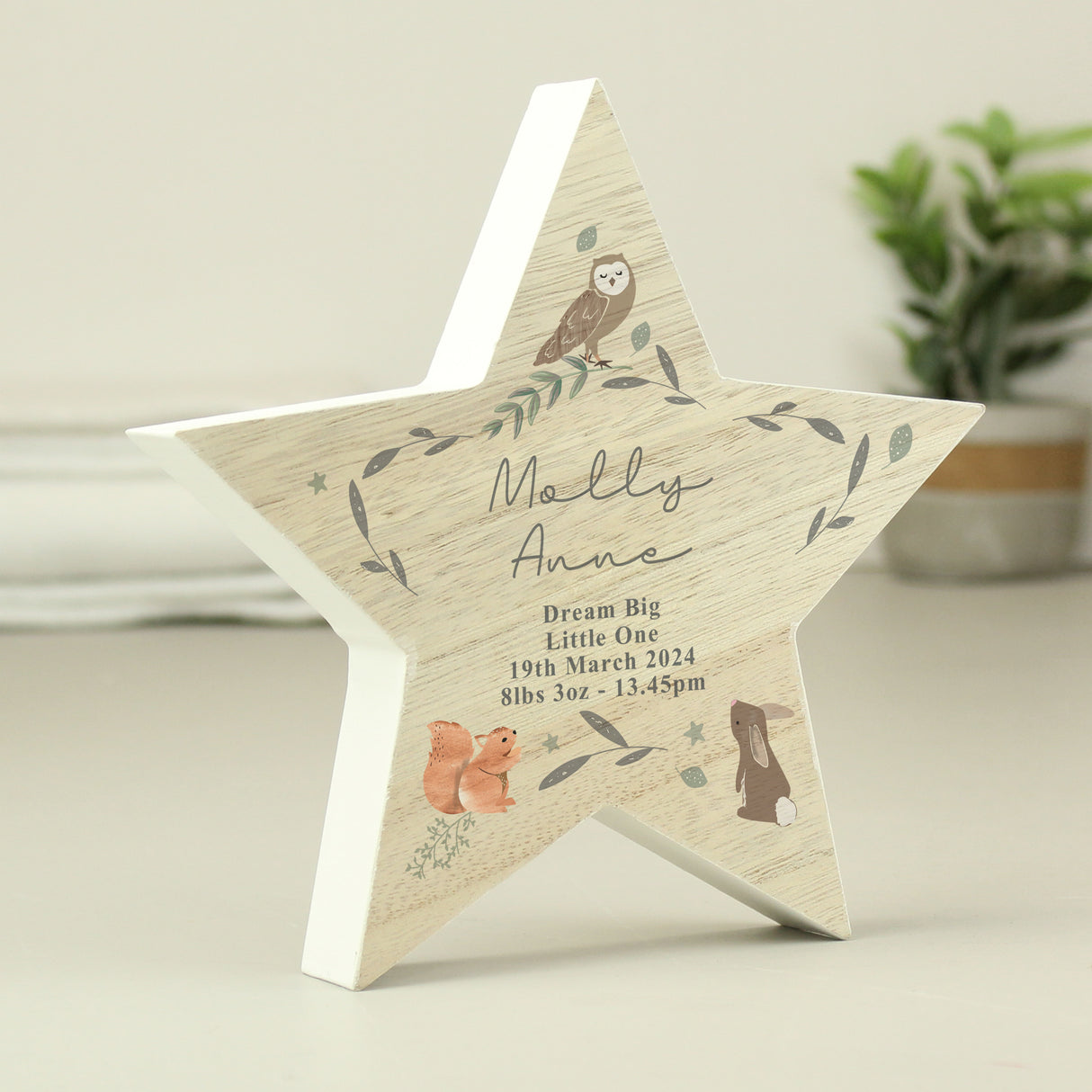 Personalised Naming Star - Woodland Animal