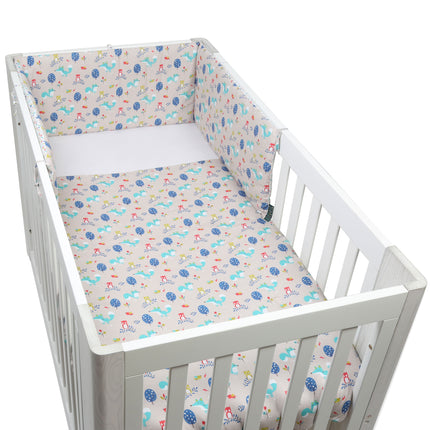 FORREST 3 Piece Reversible Cot Bed Set – Organic Cotton Baby Bedding - Woody