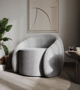 Aelia Swivel Boucle Teddy Accent Chair - Grey